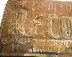 Antique The Philadelphia Record Vintage Newspaper Sign Advertising 1800s Old