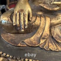 Antique Tibetan Bronze Buddha 24 Inches Tall Signed Old