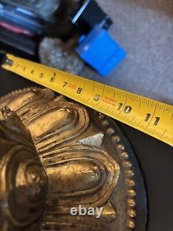 Antique Tibetan Bronze Buddha 24 Inches Tall Signed Old