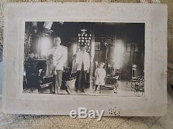 Antique Very Early American Barber Shaving Mugs Zepp's Sign Wood Chair Old Photo