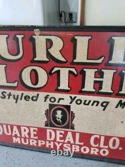Antique Very Rare Sign 1940s Curlee Clothes 70-80 Years Old Vintage Collectibles