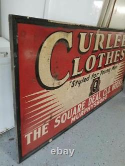 Antique Very Rare Sign 1940s Curlee Clothes 70-80 Years Old Vintage Collectibles