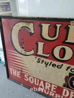 Antique Very Rare Sign 1940s Curlee Clothes 70-80 Years Old Vintage Collectibles