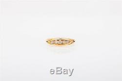 Antique Victorian. 50ct Old Mine Cut Diamond 18k Yellow Gold Band Ring SIGNED