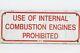 Antique Vintage Dep Use Of Internal Combustion Engine Prohibited Wooden Old Sign