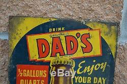 Antique / Vintage Dad's Old Fashioned Draft Root Beer Sign Rare