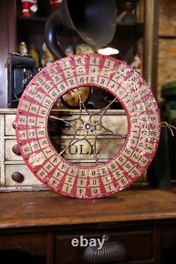 Antique Vintage Gambling Wheel Wood Carnival Game Sign circus roulette 1930s old