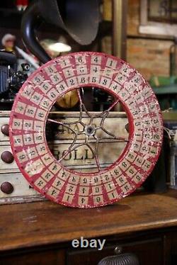 Antique Vintage Gambling Wheel Wood Carnival Game Sign circus roulette 1930s old