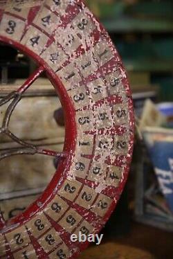 Antique Vintage Gambling Wheel Wood Carnival Game Sign circus roulette 1930s old