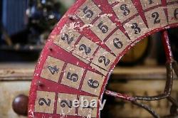 Antique Vintage Gambling Wheel Wood Carnival Game Sign circus roulette 1930s old
