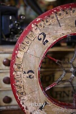 Antique Vintage Gambling Wheel Wood Carnival Game Sign circus roulette 1930s old