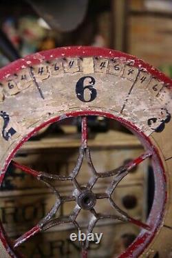 Antique Vintage Gambling Wheel Wood Carnival Game Sign circus roulette 1930s old