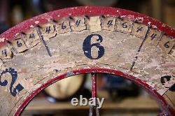 Antique Vintage Gambling Wheel Wood Carnival Game Sign circus roulette 1930s old