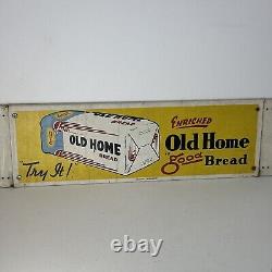 Antique Vintage Old Home Bread Metal Store Sign