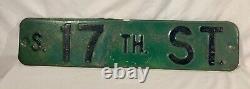 Antique/Vintage/Old Original Street Sign S. 17th St Heavy Metal