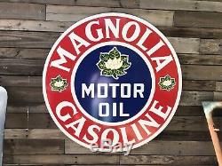 Antique Vintage Old Style 40 Magnolia Gasoline Motor Oil Sign