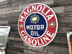 Antique Vintage Old Style 40 Magnolia Gasoline Motor Oil Sign
