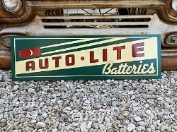 Antique Vintage Old Style Auto Lite Batteries Sign