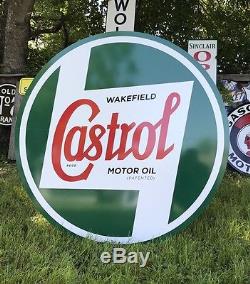 Antique Vintage Old Style Castrol Motor Oil Sign. 40! WOW! FREE SHIPPING