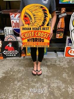 Antique Vintage Old Style Chief Crost Seed Wisconsin Made USA NOT Porcelain