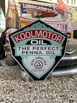Antique Vintage Old Style Cities Service KOOLMOTOR sign! 40