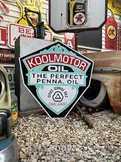 Antique Vintage Old Style Cities Service KOOLMOTOR sign! 40