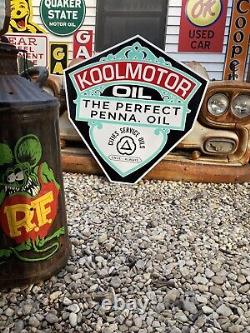 Antique Vintage Old Style Cities Service KOOLMOTOR sign! 40