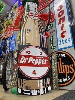 Antique Vintage Old Style Dr. Pepper Bottle Sign 68