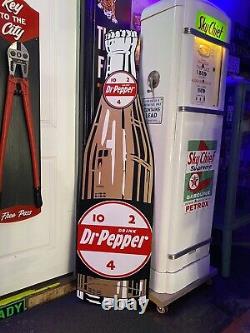 Antique Vintage Old Style Dr. Pepper Bottle Sign 68