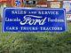 Antique Vintage Old Style Ford Fordson Tractor Lincoln Sign