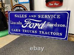 Antique Vintage Old Style Ford Fordson Tractor Lincoln Sign