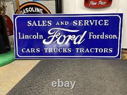 Antique Vintage Old Style Ford Fordson Tractor Lincoln Sign