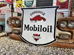 Antique Vintage Old Style Gargoyle Mobil oil Service Station Sign 40