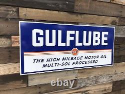 Antique Vintage Old Style Gulf Lube Sign GULFLUBE Great Design