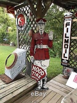 Antique Vintage Old Style Hood Tires Sign Towering 71