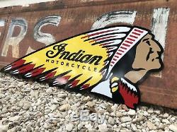 Antique Vintage Old Style Indian Motorcycles Sign