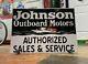 Antique Vintage Old Style Johnson Outboard Motor Boat Sign