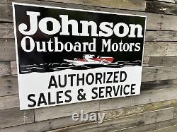 Antique Vintage Old Style Johnson Outboard Motor Boat Sign