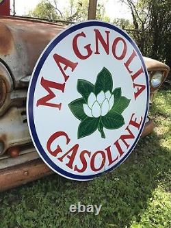 Antique Vintage Old Style Magnolia Gasoline 40 Service Station Sign