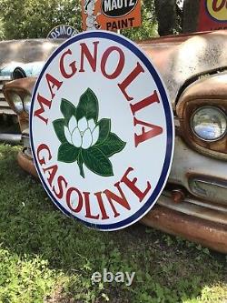 Antique Vintage Old Style Magnolia Gasoline 40 Service Station Sign