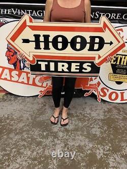 Antique Vintage Old Style Metal Sign Hood Tires Made in USA