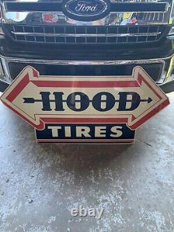 Antique Vintage Old Style Metal Sign Hood Tires Made in USA