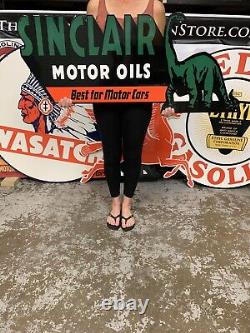 Antique Vintage Old Style Metal Sign Sinclair Motor Oil Made in USA
