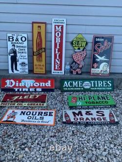 Antique Vintage Old Style Metal Signs Gas Oil Soda Mix/Match 6
