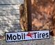 Antique Vintage Old Style Mobil Tires Service Station Sign