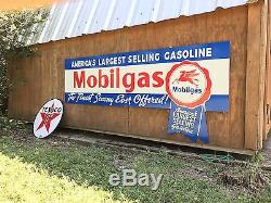 Antique Vintage Old Style Mobilgas Socony Sign HUGE! FREE SHIPPING