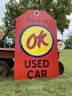 Antique Vintage Old Style OK Used Cars Tag Sign