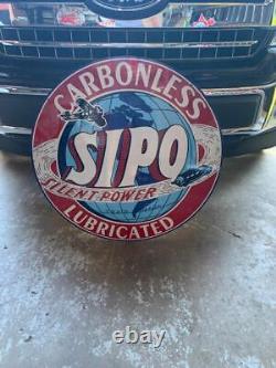 Antique Vintage Old Style Sign Sipo Gasoline 30 Round Made USA