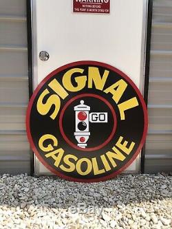 Antique Vintage Old Style Signal Gasoline Service Station Sign 40