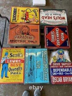 Antique Vintage Old Style Signs Mix/Match any 20 Gas Oil Soda Farm Made USA